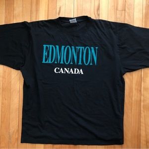Vintage Edmonton Canada fuzzy lettered Tshirt
